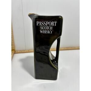 Vintage Passport Scotch Whisky Water Pitcher Pub Jug - Rare Green Wade England